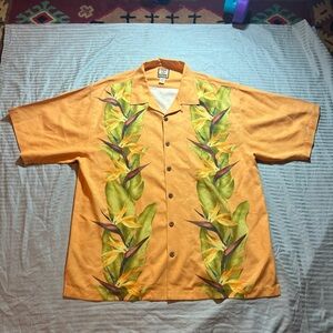 Tommy Bahama Orange Shirt with Subtle Texture